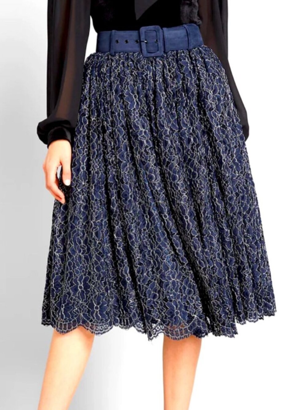 NWT ModCloth x Collectif Lotta Lace Midi Skirt in Women's X-Large/UK 16/US 12
